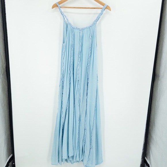 free people blue flowy dress Morning Glory Maxi (Blue)